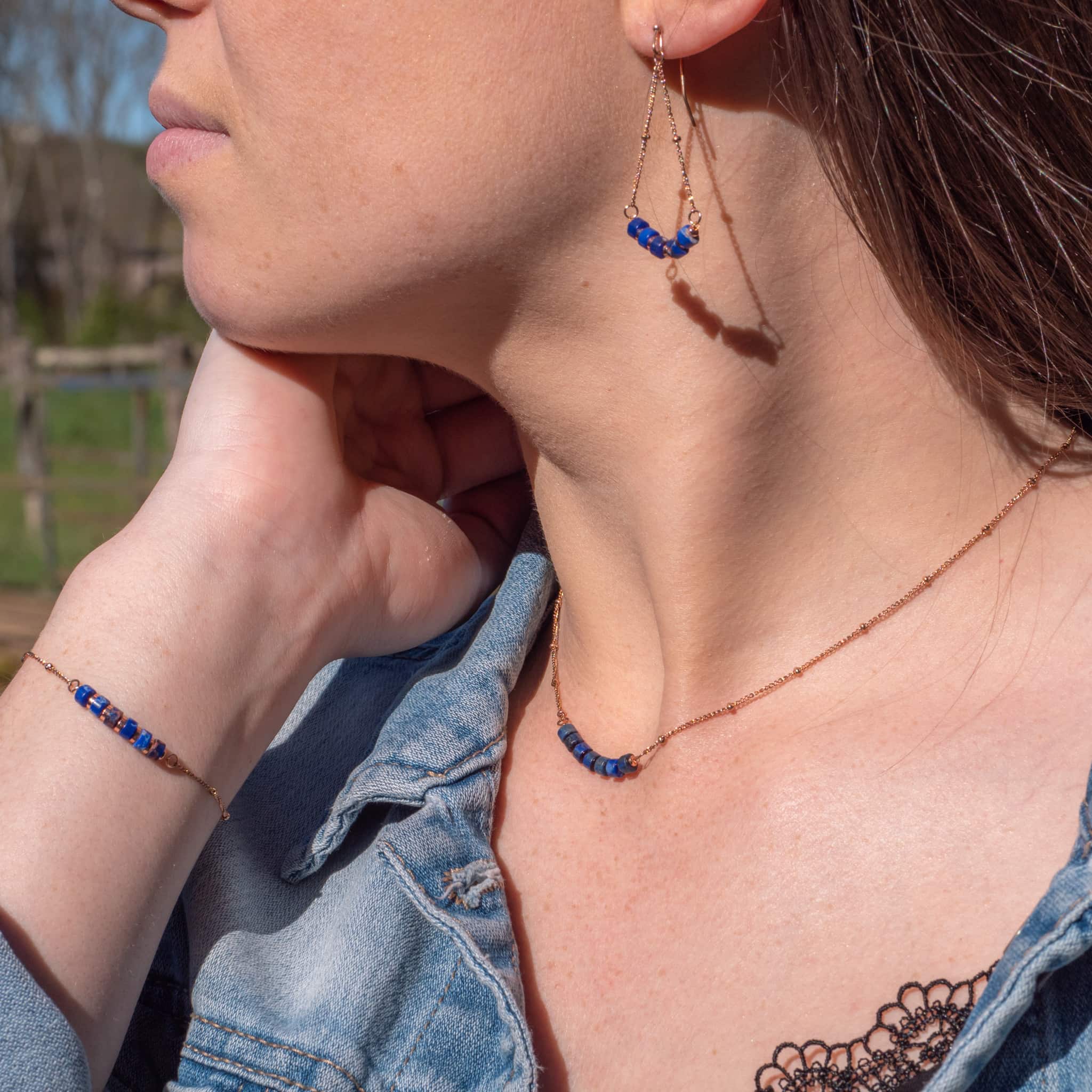 Collier PIANA en pierres Lapis-lazuli - SLOYA
