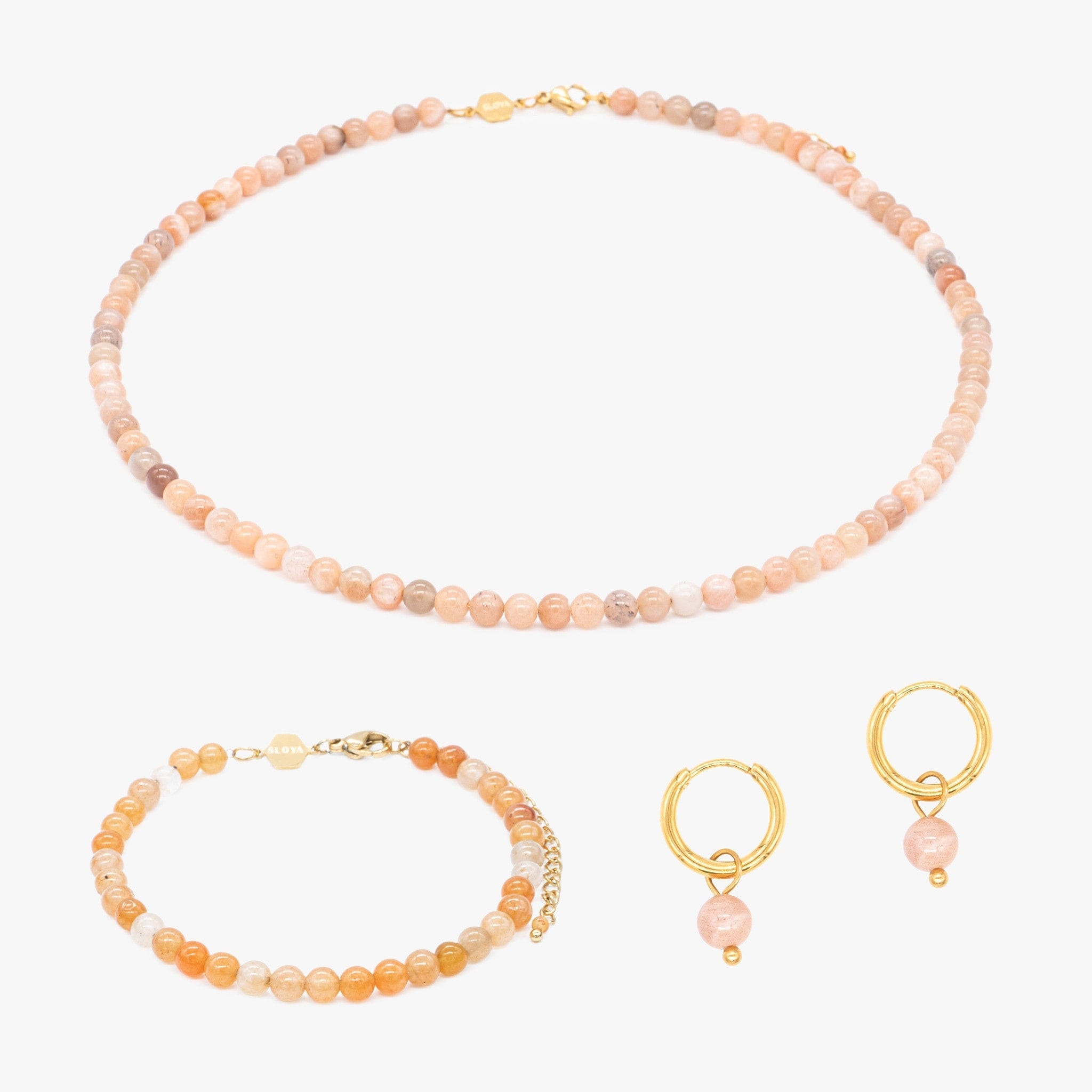 Collier, bracelet et boucles d'oreilles Serena en Pierres de Soleil - SLOYA