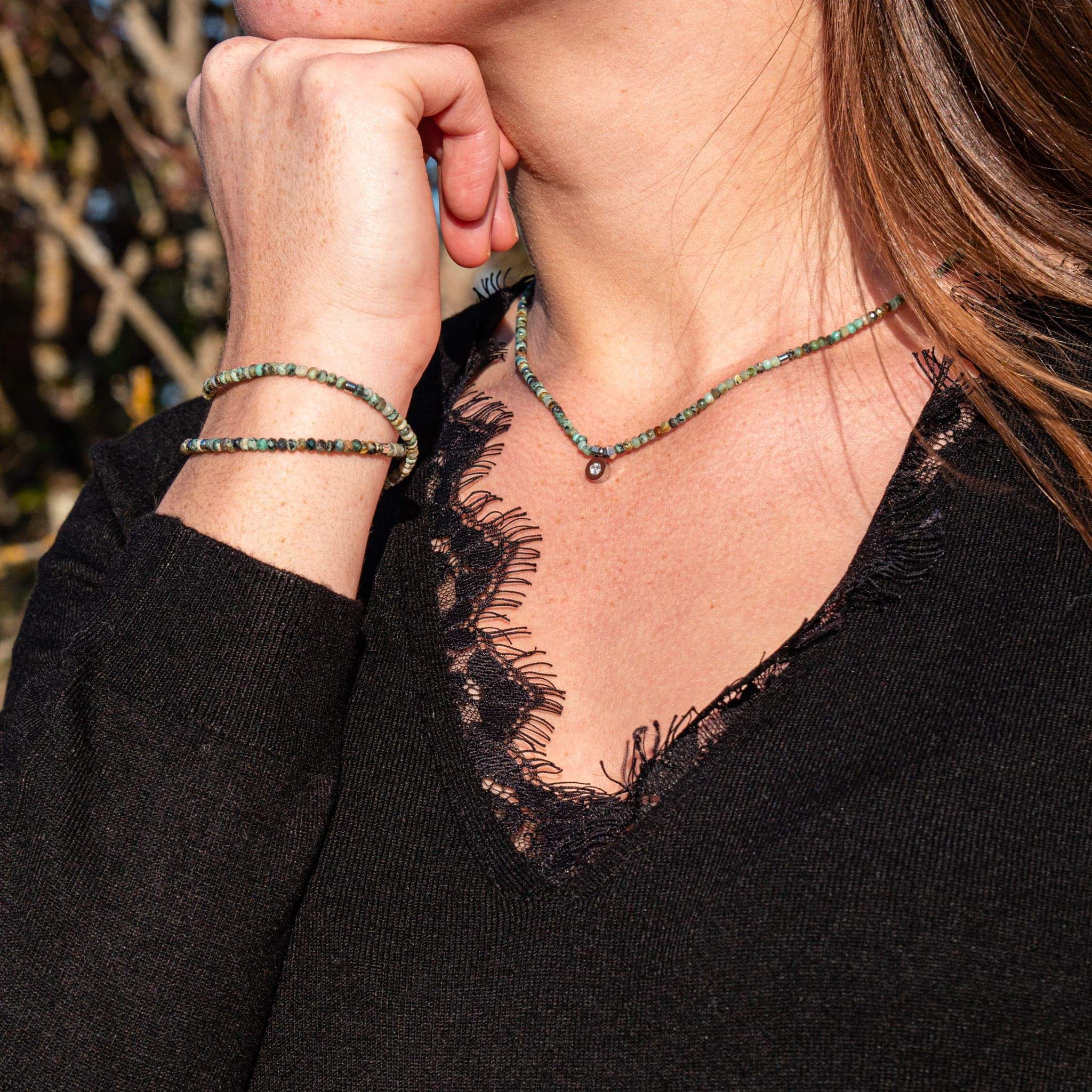 Collier Lumia en pierres naturelles de Turquoise - SLOYA