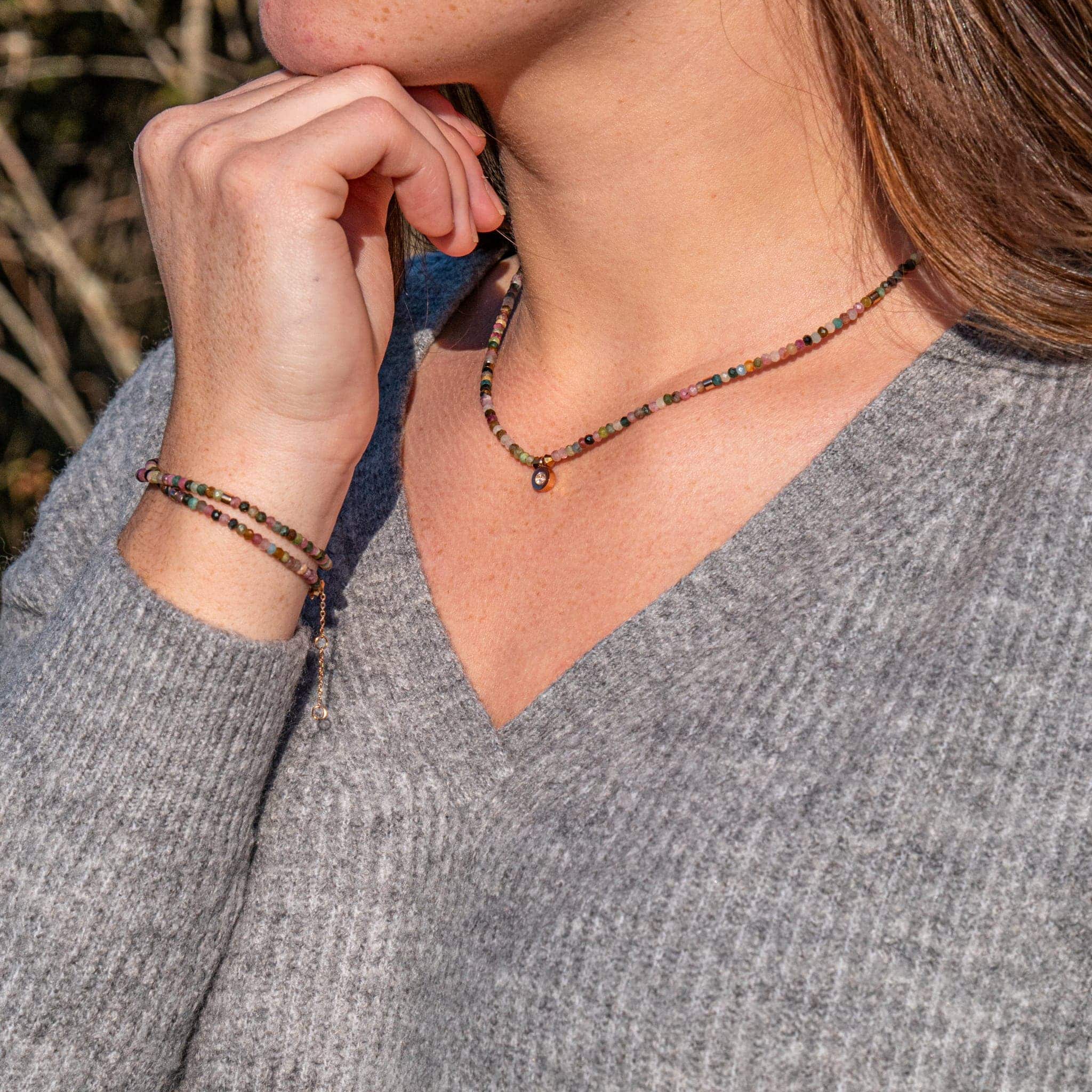 Collier Lumia en pierres naturelles de Tourmaline - SLOYA