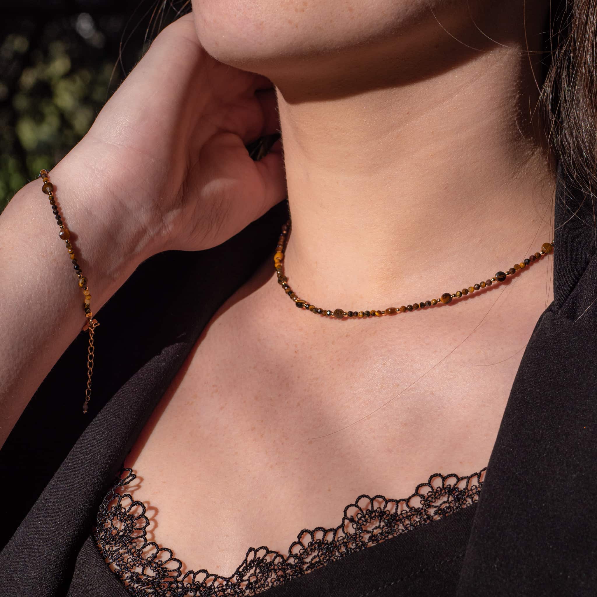 Collier Paloma en pierres Oeil de Tigre - SLOYA