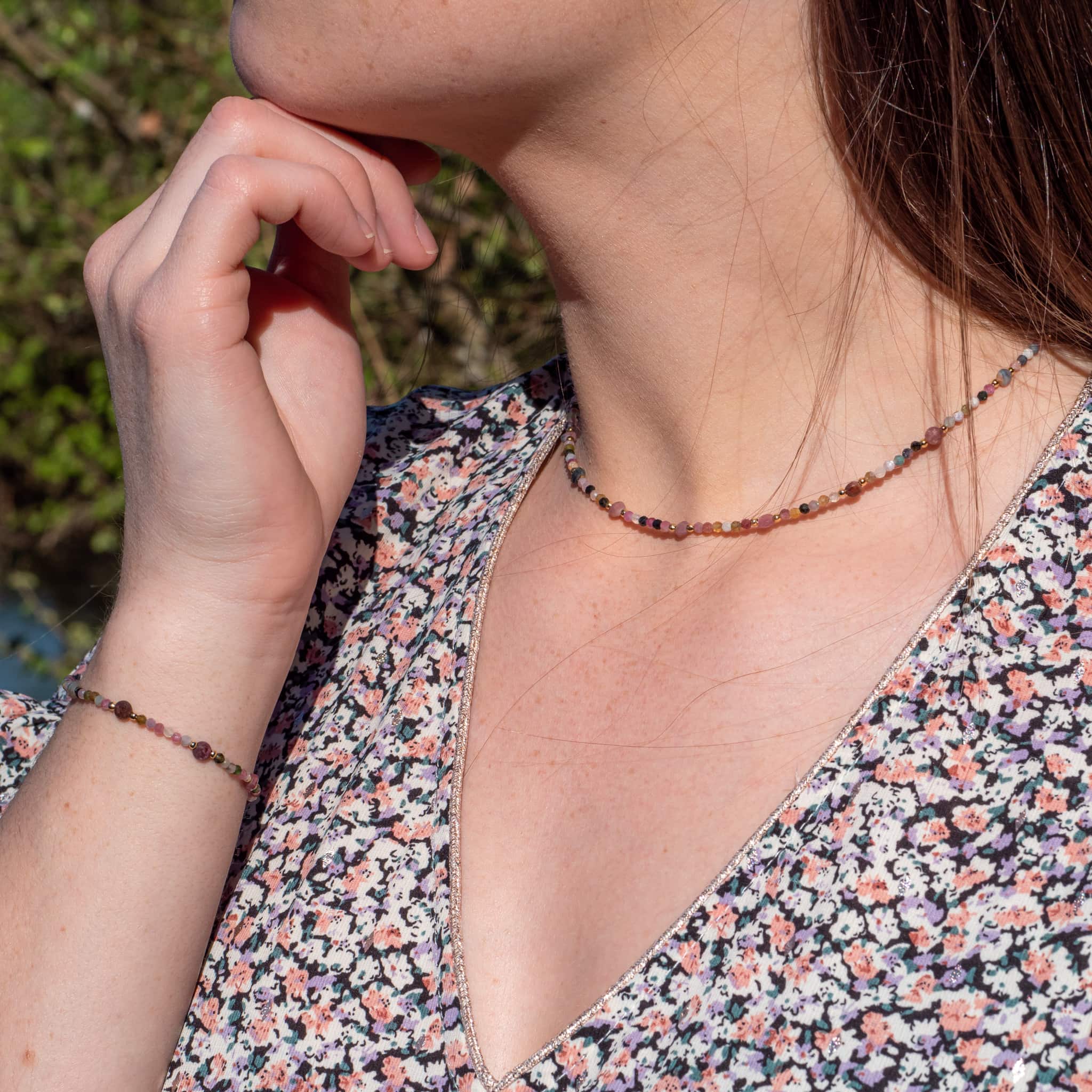 Collier et bracelet Paloma en pierres Tourmaline - SLOYA