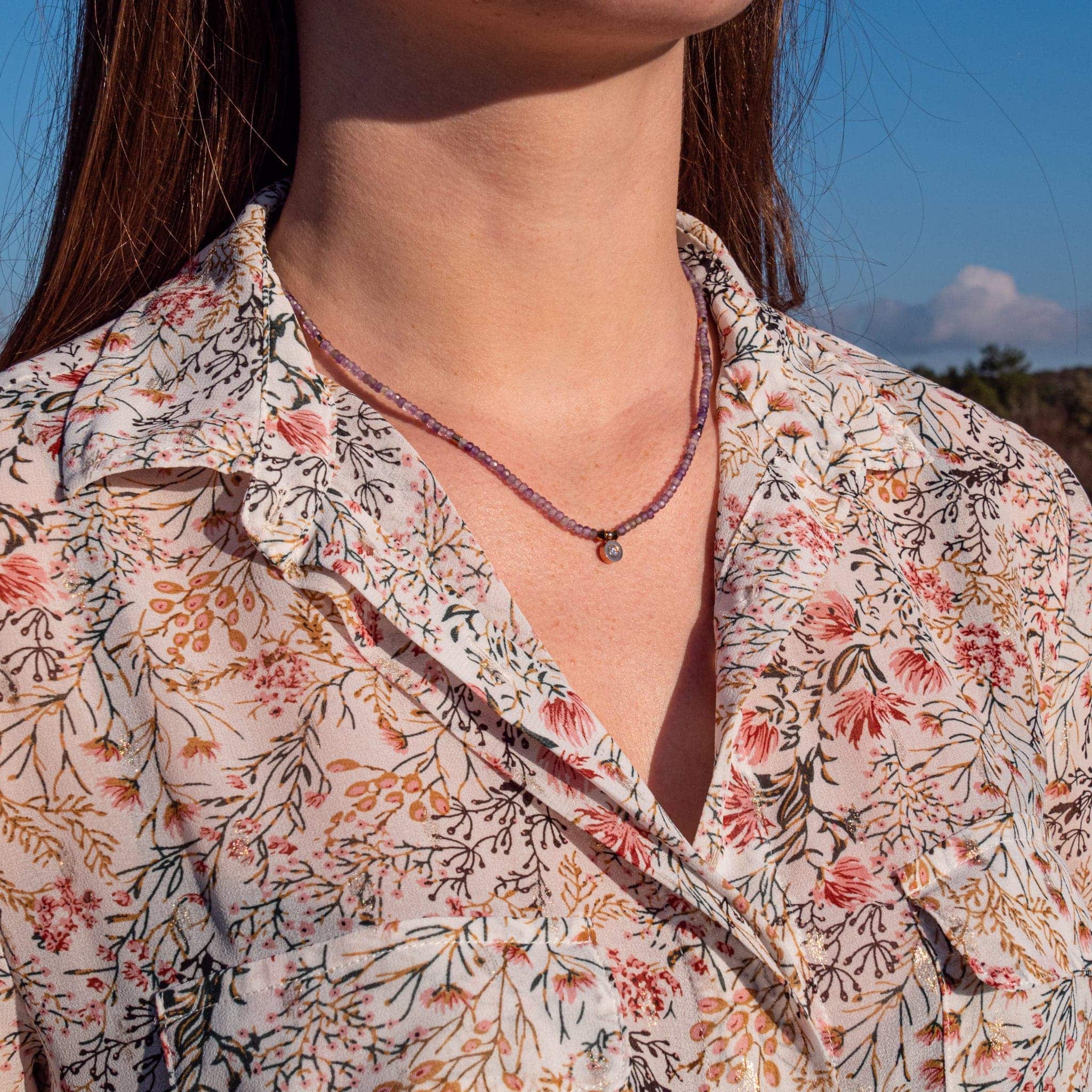 Collier Lumia en pierres naturelles d'Améthyste - SLOYA