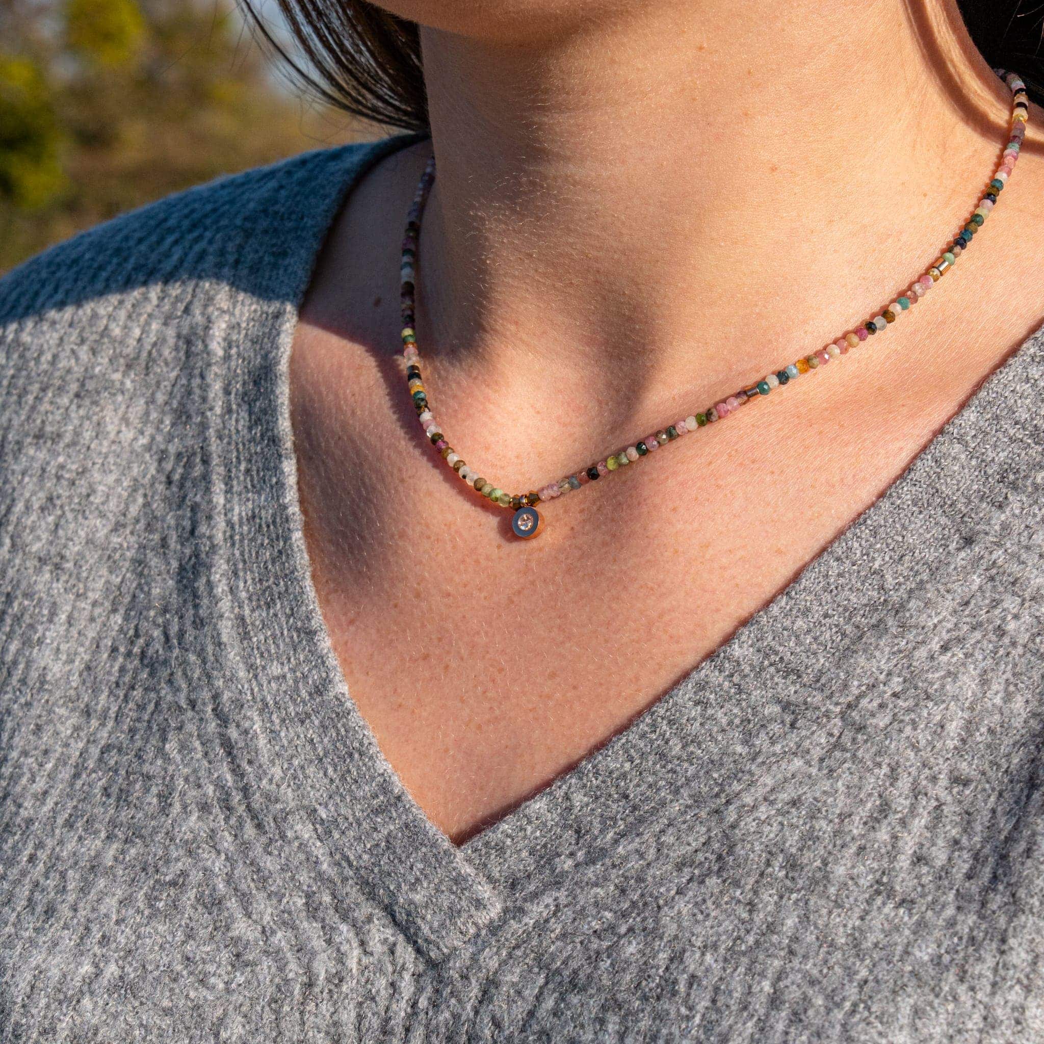 Collier Lumia en pierres naturelles de Tourmaline - SLOYA