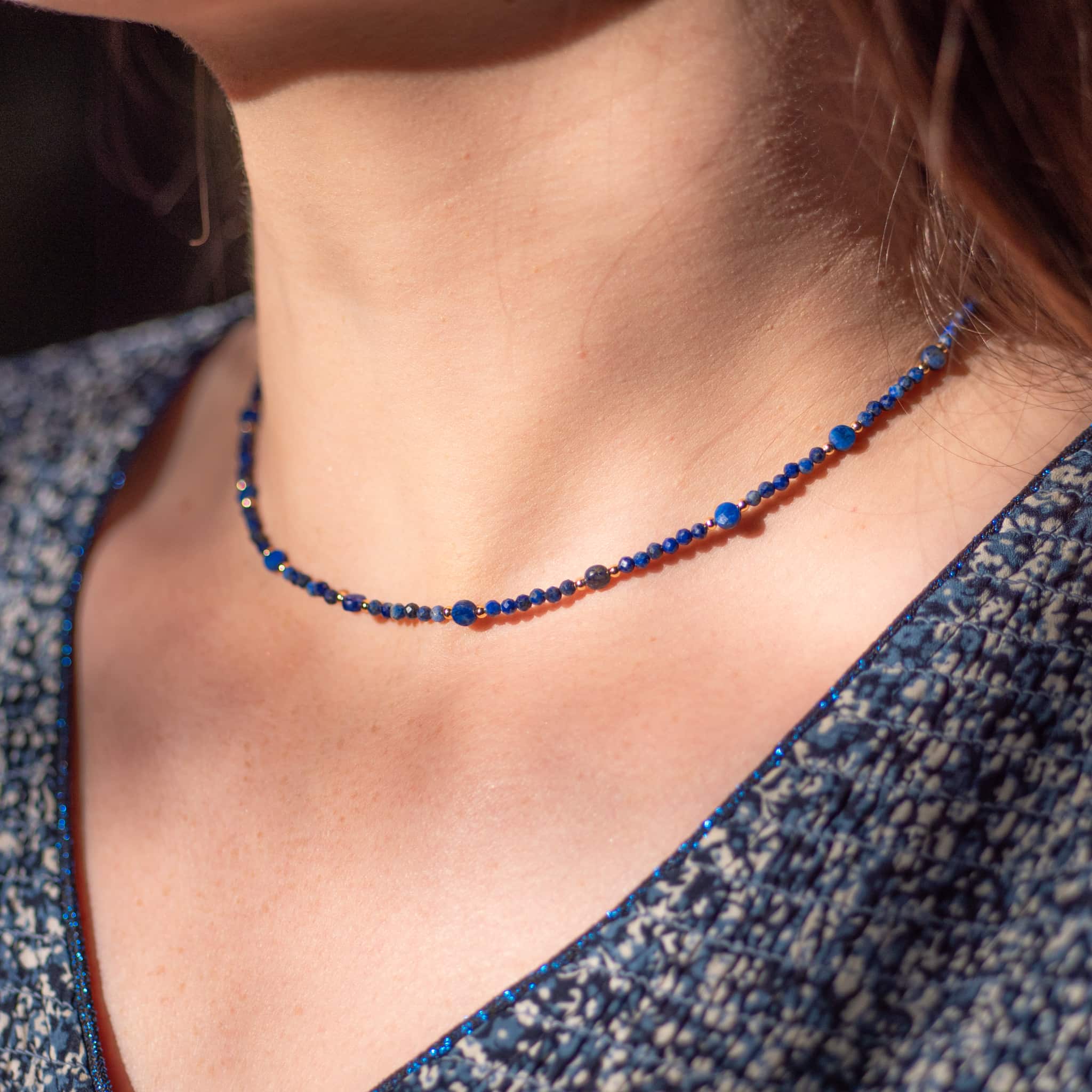 Collier Paloma en pierres Lapis-lazuli - SLOYA