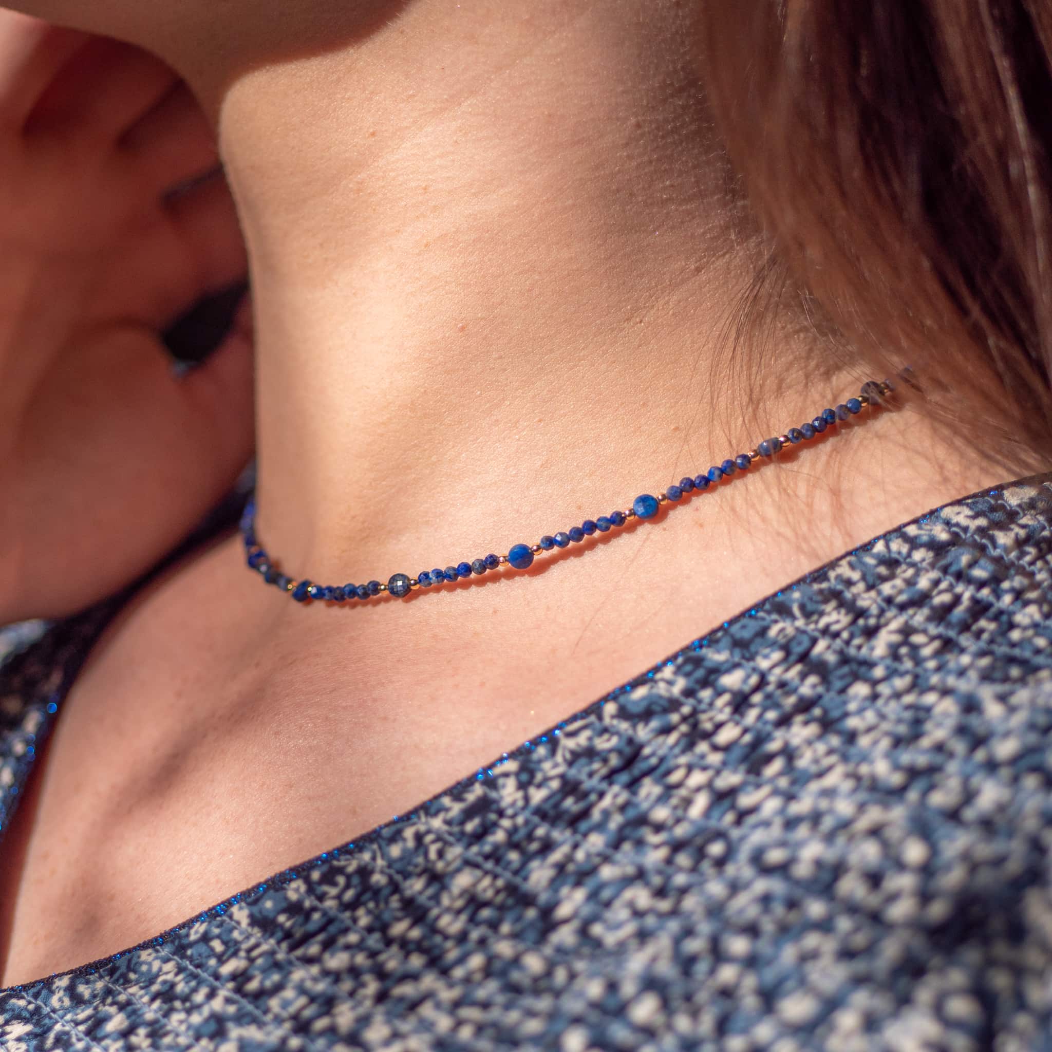 Collier Paloma en pierres Lapis-lazuli - SLOYA