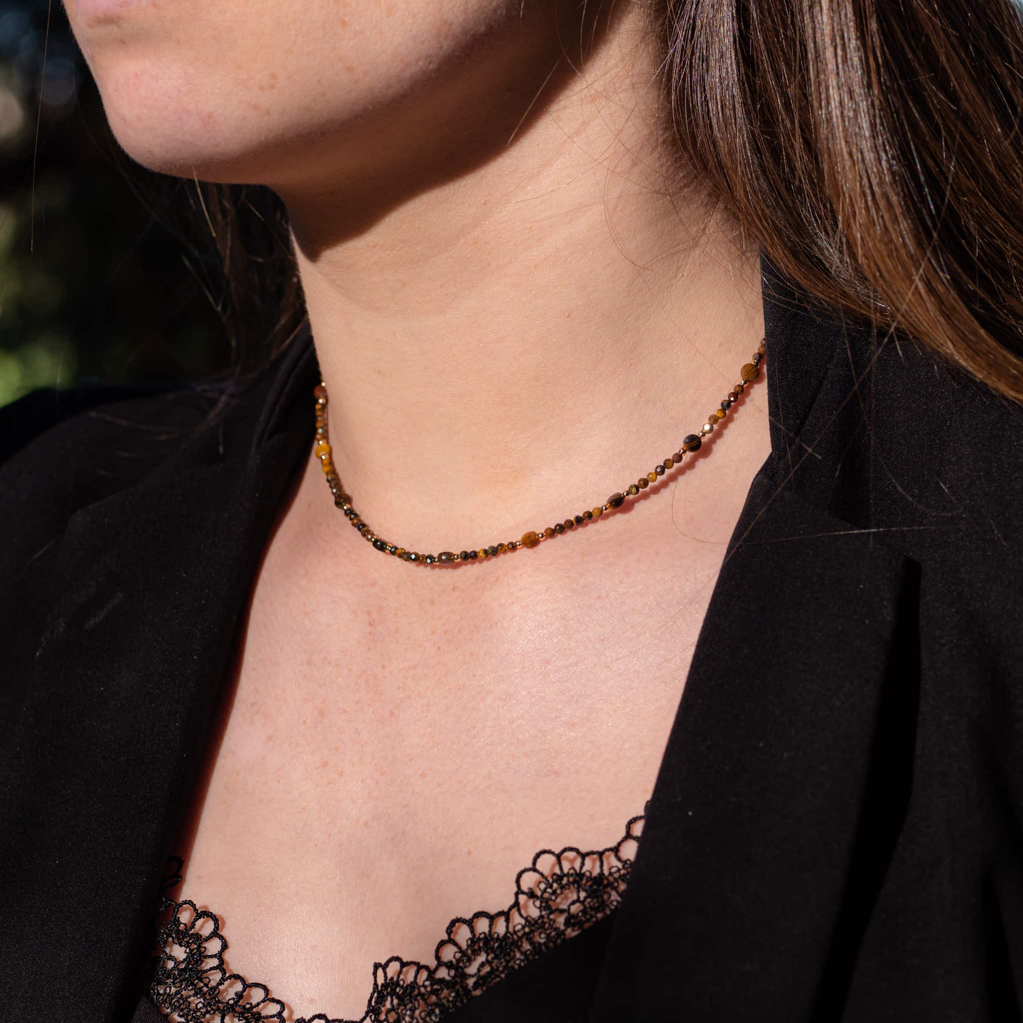 Collier Paloma en pierres Oeil de Tigre - SLOYA