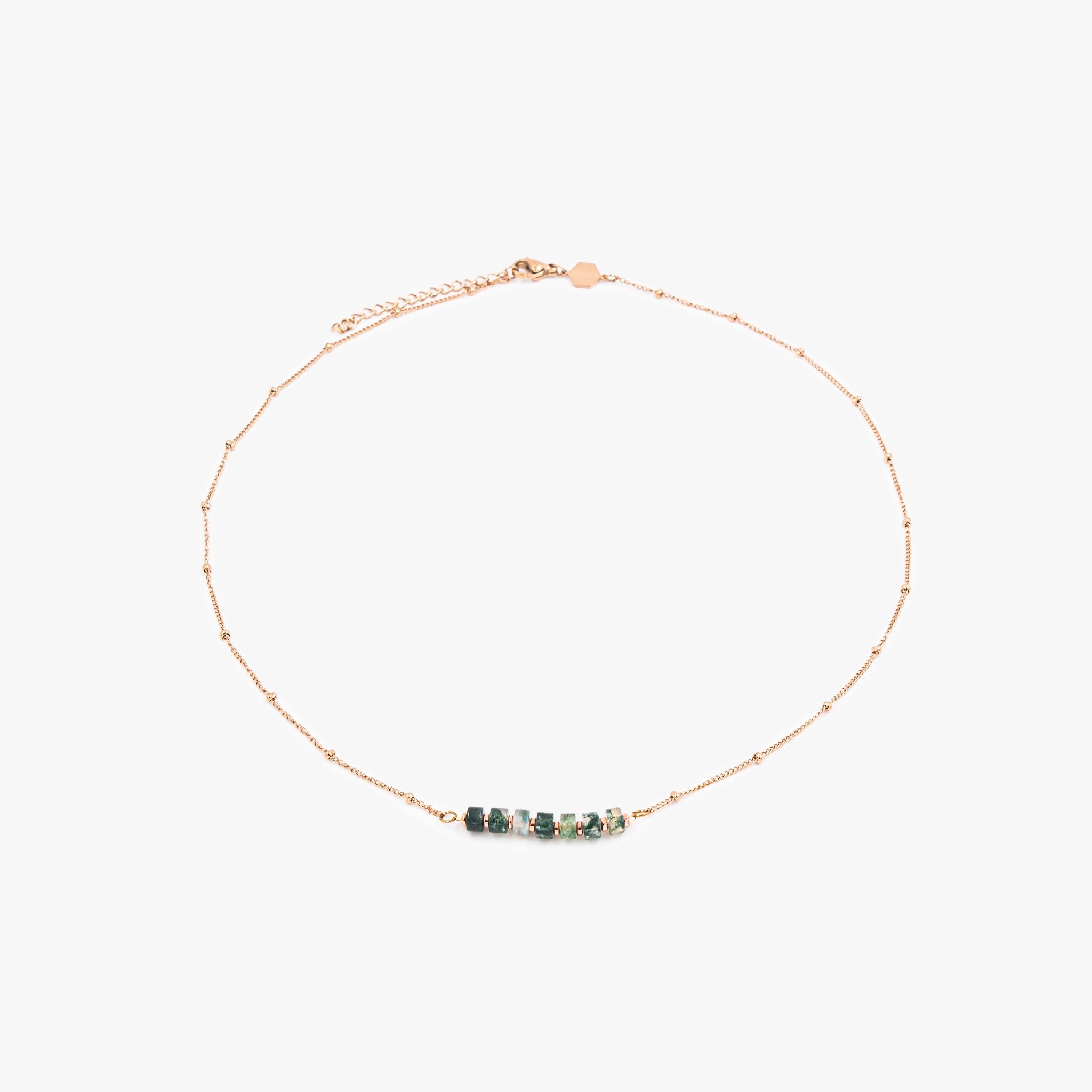 Collier PIANA en pierres Agate Aquatique - SLOYA