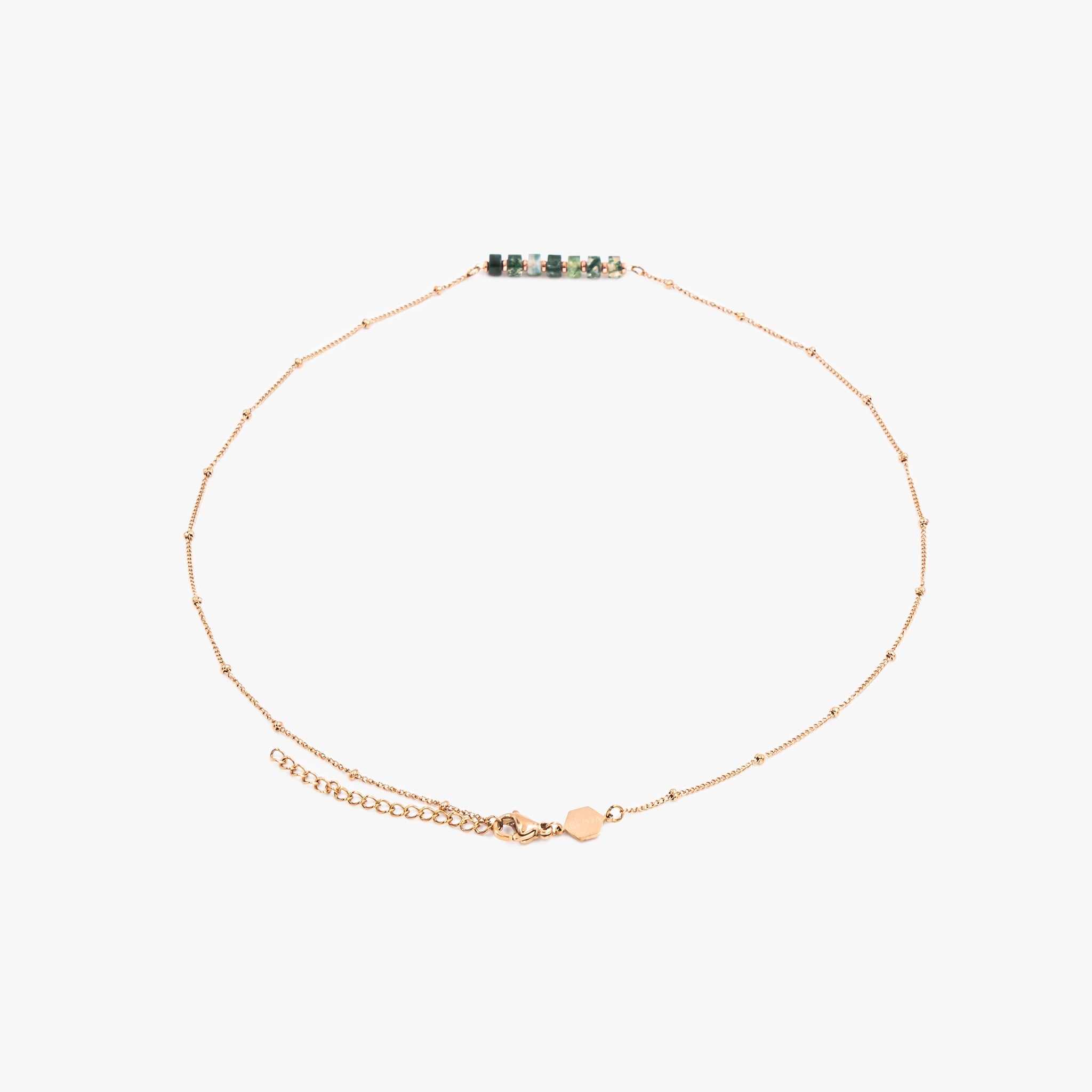 Collier PIANA en pierres Agate Aquatique - SLOYA