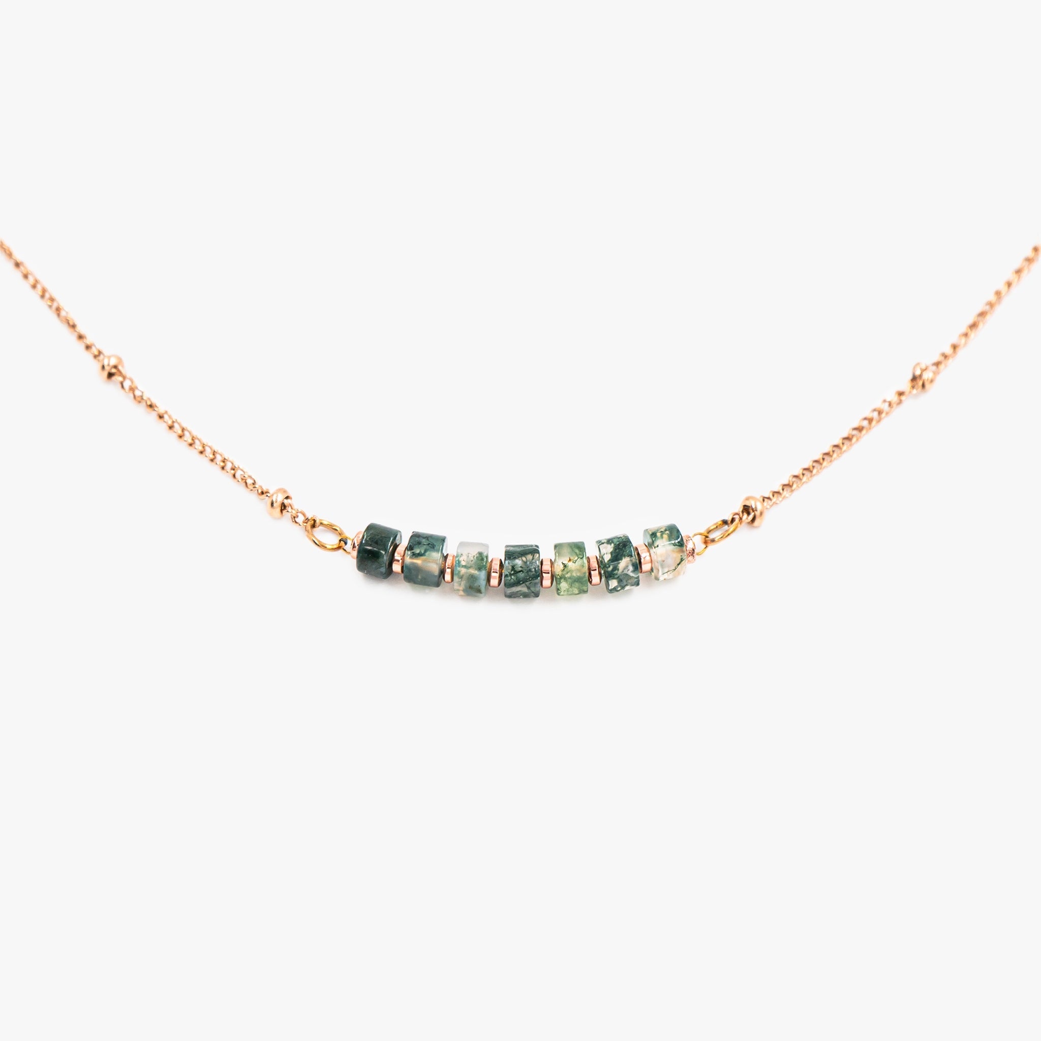 Collier PIANA en pierres Agate Aquatique - SLOYA