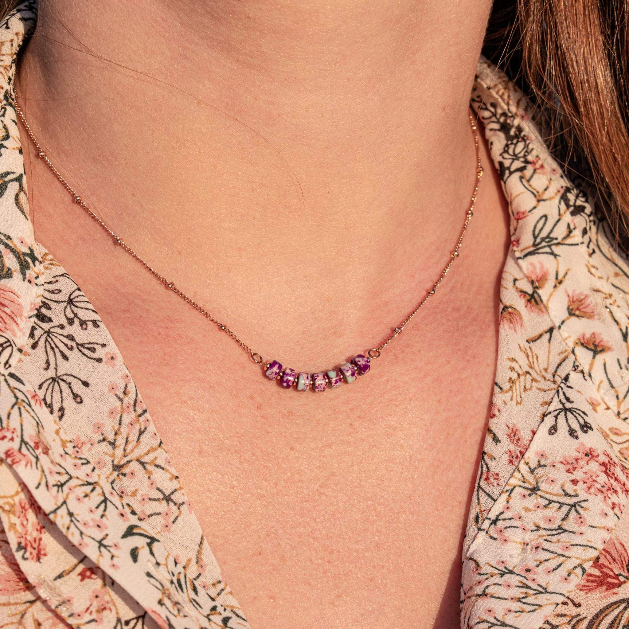 Collier PIANA en pierres Jaspe - SLOYA