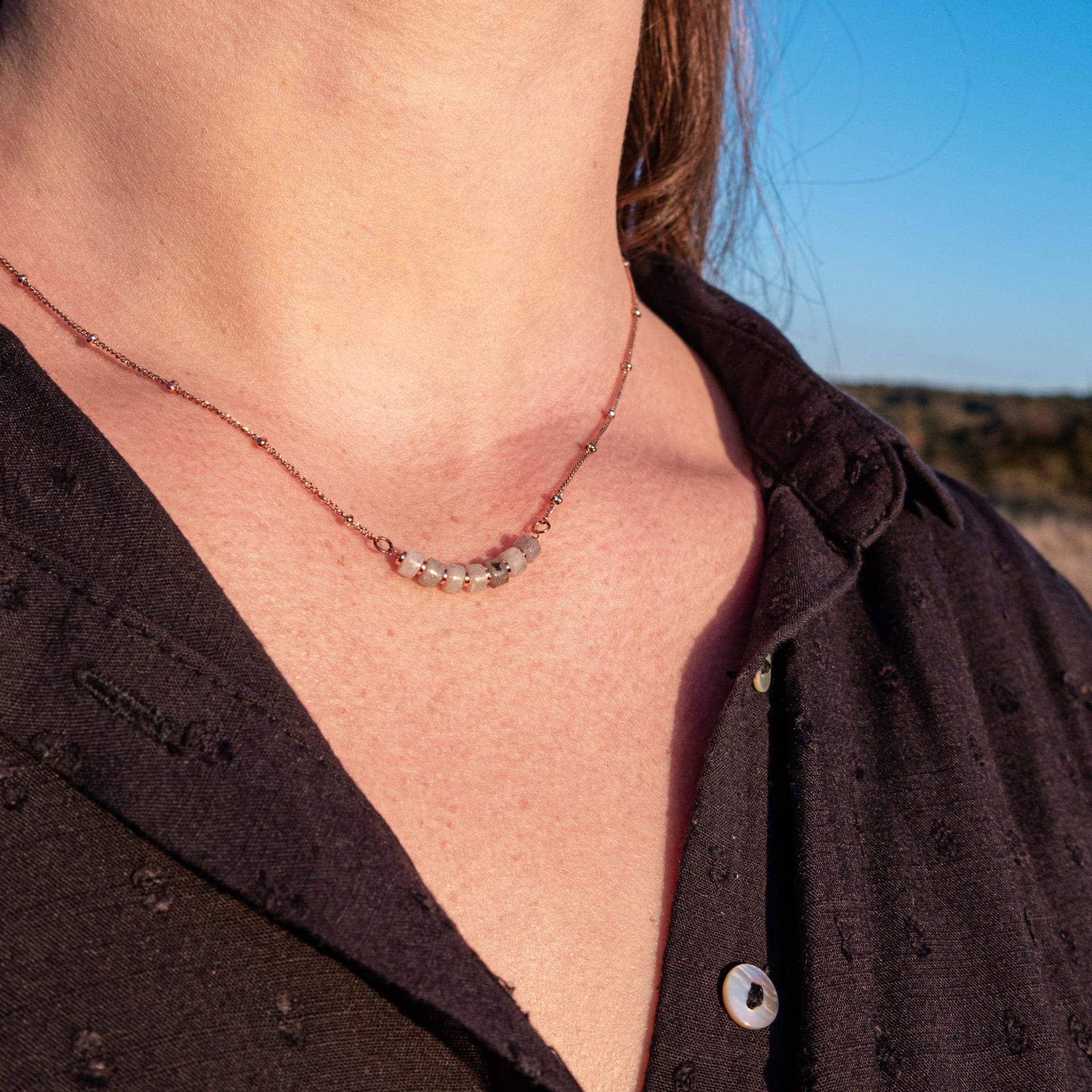 Collier PIANA en pierres Labradorite - SLOYA
