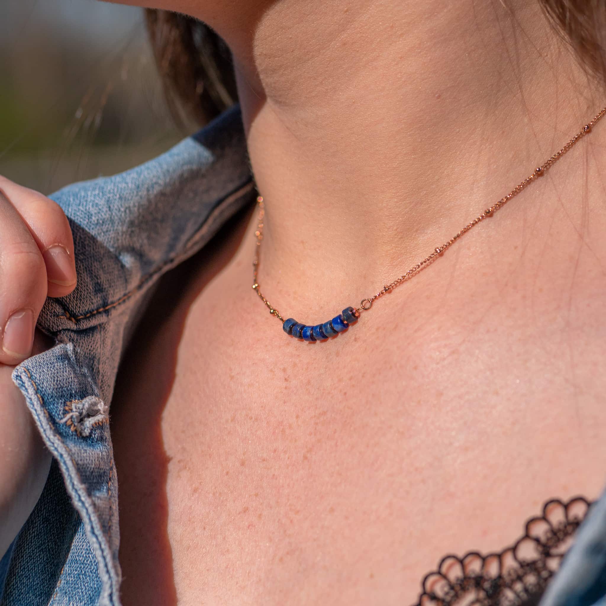 Collier PIANA en pierres Lapis-lazuli - SLOYA