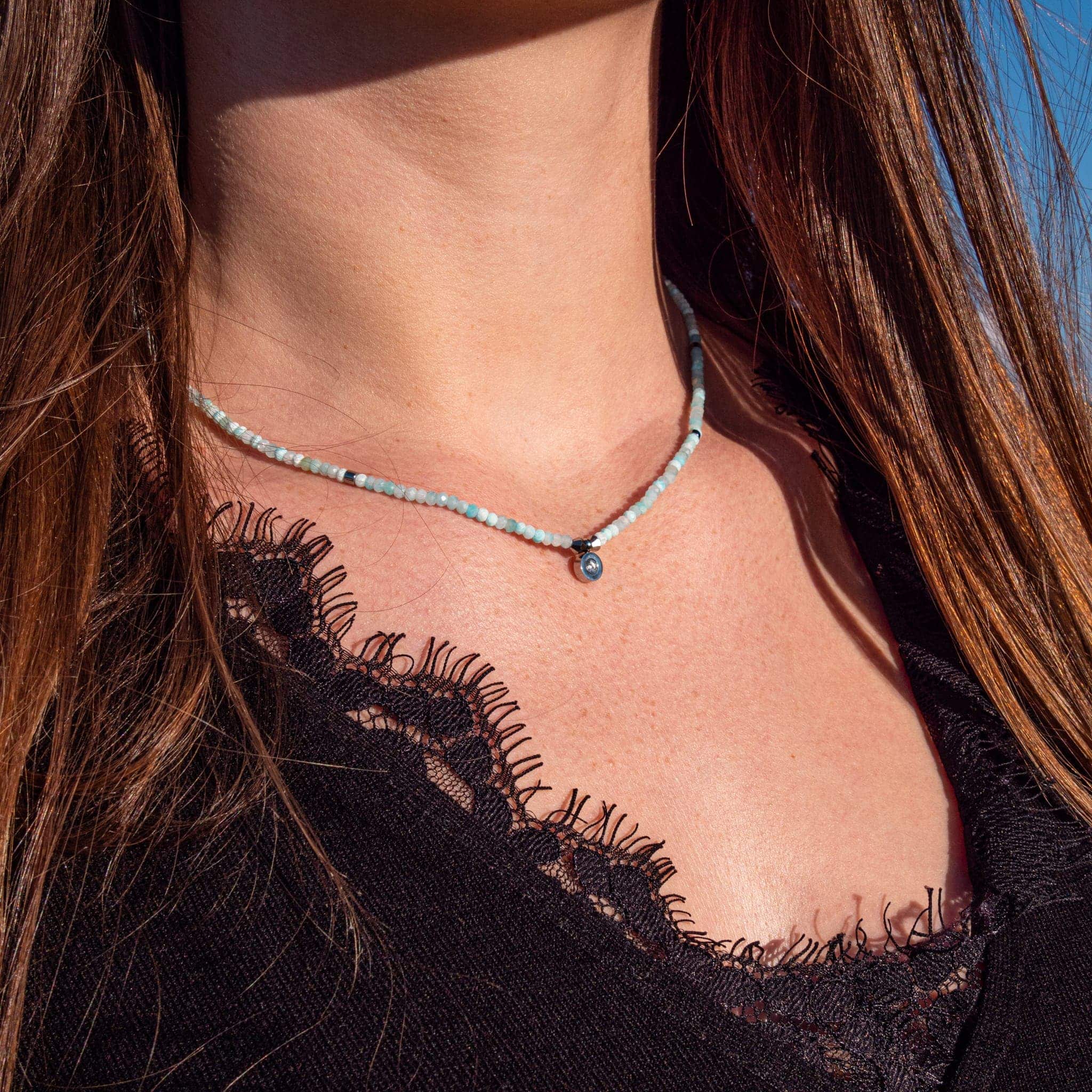 Collier Lumia en pierres naturelles d'Amazonite - SLOYA